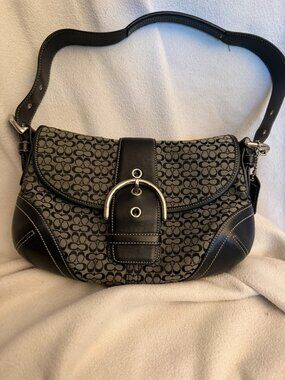 Vintage Coach Black/Gray Small Soho shoulder bag and wristlet